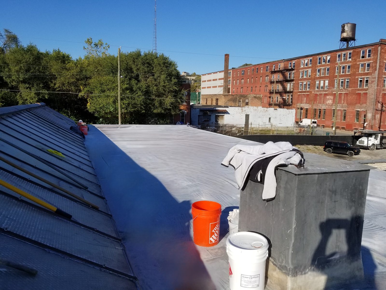 Armor Shield system being installed on a commercial rooftop